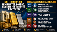Gold looks to Fed minutes, housing, PMI data for direction next week teaser image