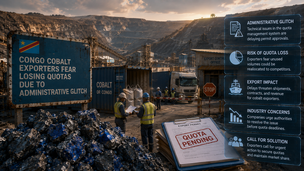 Congo cobalt exporters fear losing quotas due to administrative glitch teaser image