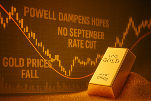Gold struggles as Powell’s remarks dampen hopes for September rate cut