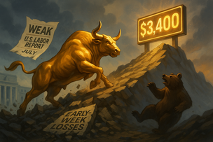 July’s weak US jobs report is injecting gold bulls with fresh confidence; $3,400 on the table