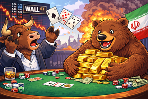 Wall Street folds after gold loses 10% in a week, Main Street turns negative as Iran war escalation looms