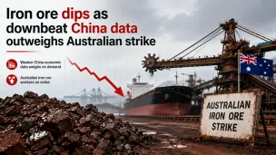 Iron ore dips as downbeat China data outweighs Australian strike teaser image