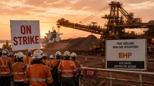 More workers join strike at BHP’s Port Hedland iron ore operations teaser image