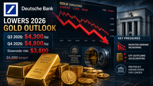 Deutsche Bank cuts 2026 gold price targets to $4,300/oz for Q3, $4,800/oz in Q4 as investor demand drops