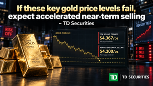 If these key gold price levels fail, expect accelerated near-term selling – TD Securities