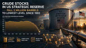 Crude stocks in US strategic reserve fall 3 million barrels to lowest level since 1983 teaser image