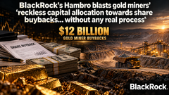 BlackRock’s Hambro blasts gold miners’ ‘reckless capital allocation towards share buybacks… without any real process’ teaser image