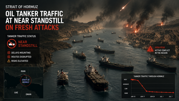 Oil tanker traffic through Hormuz at near standstill on fresh attacks teaser image