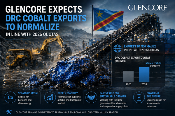 Glencore expects DRC cobalt exports to normalize in line with 2026 quotas teaser image