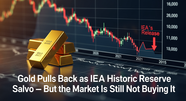 Gold pulls back as IEA fires historic reserve salvo — but the market is still not buying it teaser image