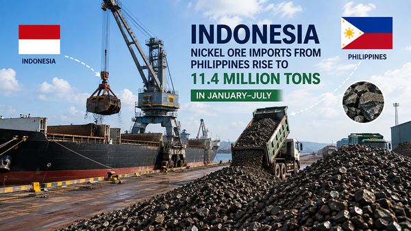 Indonesia nickel ore imports from Philippines rise to 11.4 million tons in January-July teaser image