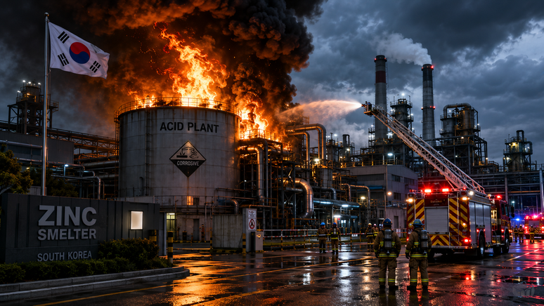 Fire hits acid plant at S. Korean zinc smelter, report says teaser image