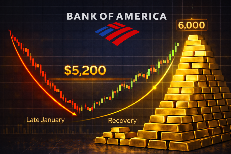Despite consolidating below $5,200, gold still has a path to $6,000, says Bank of America teaser image