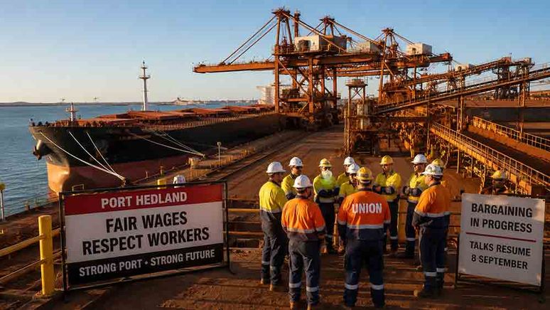 Port Hedland unions place wage deal counterproposal to BHP ahead of September 8 talks teaser image