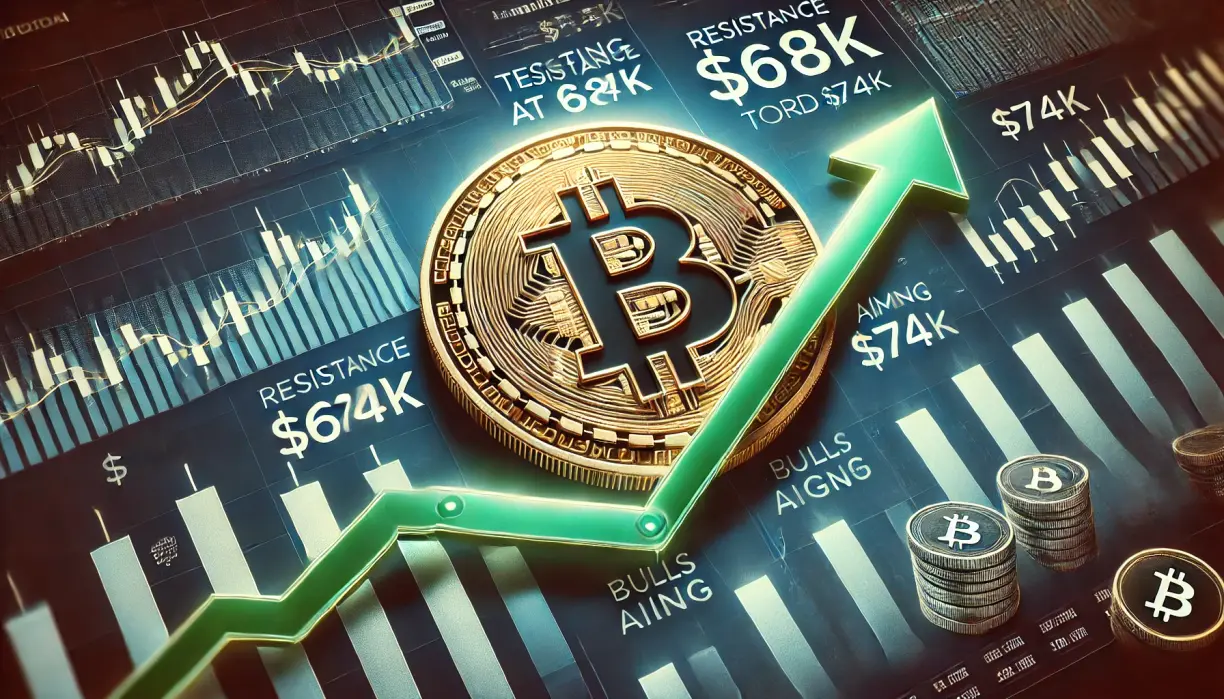 Bitcoin tests resistance at $68k as bulls set their sights on $74k teaser image