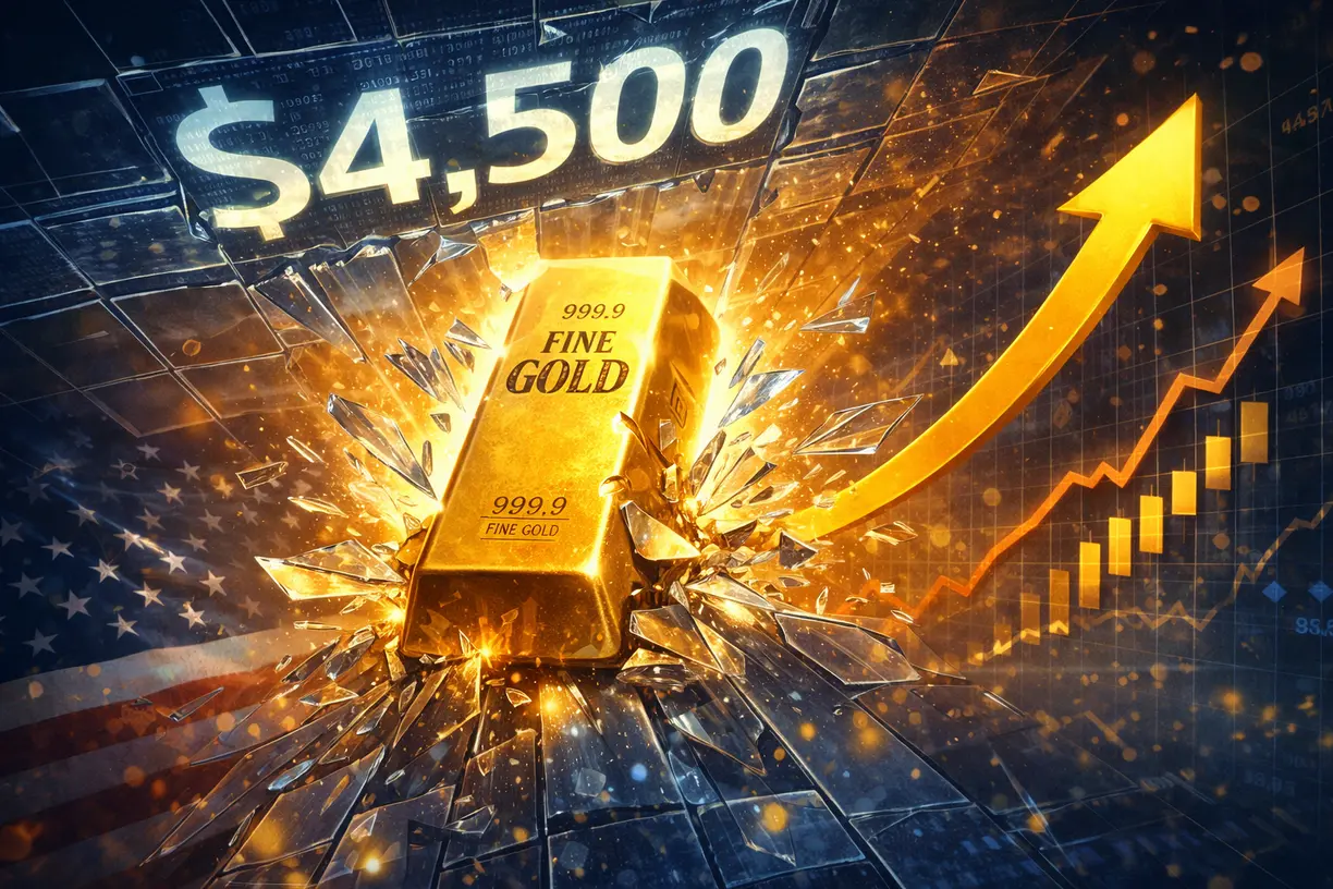 Gold breaks $4,500 as a cooling labor market strengthens bull case teaser image