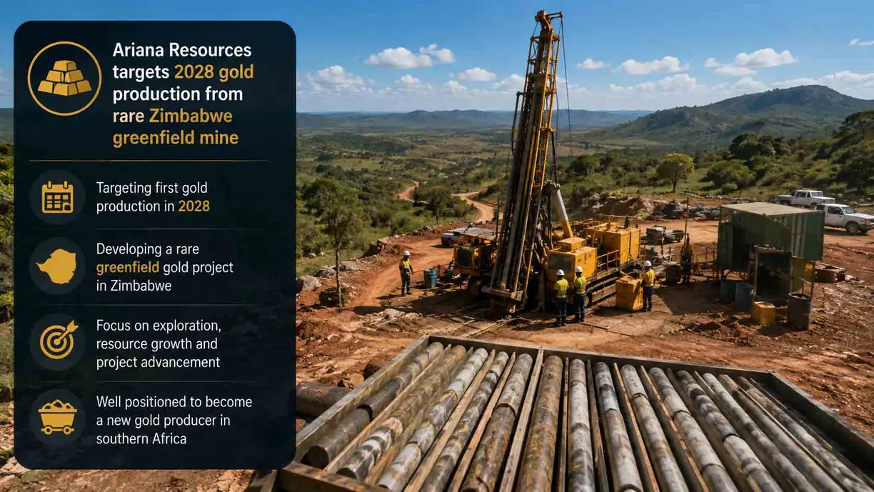Ariana Resources targets 2028 gold production from rare Zimbabwe greenfield mine teaser image
