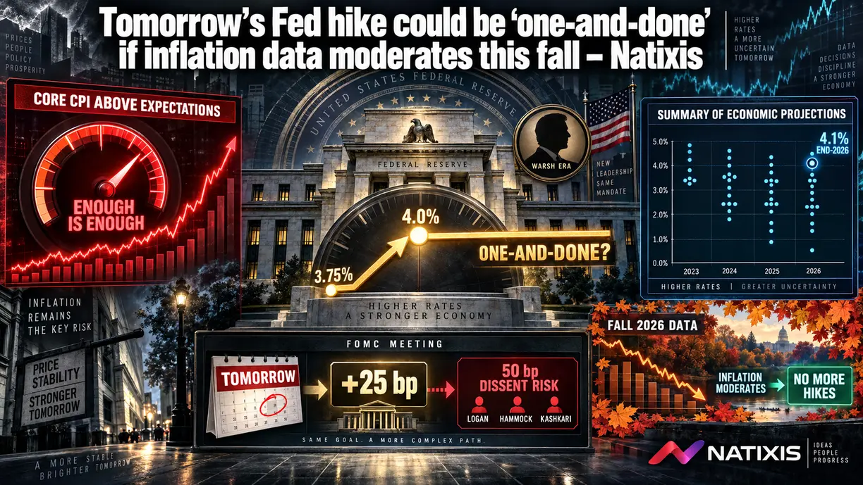 Tomorrow’s Fed hike could be ‘one-and-done’ if inflation data moderates this fall – Natixis teaser image