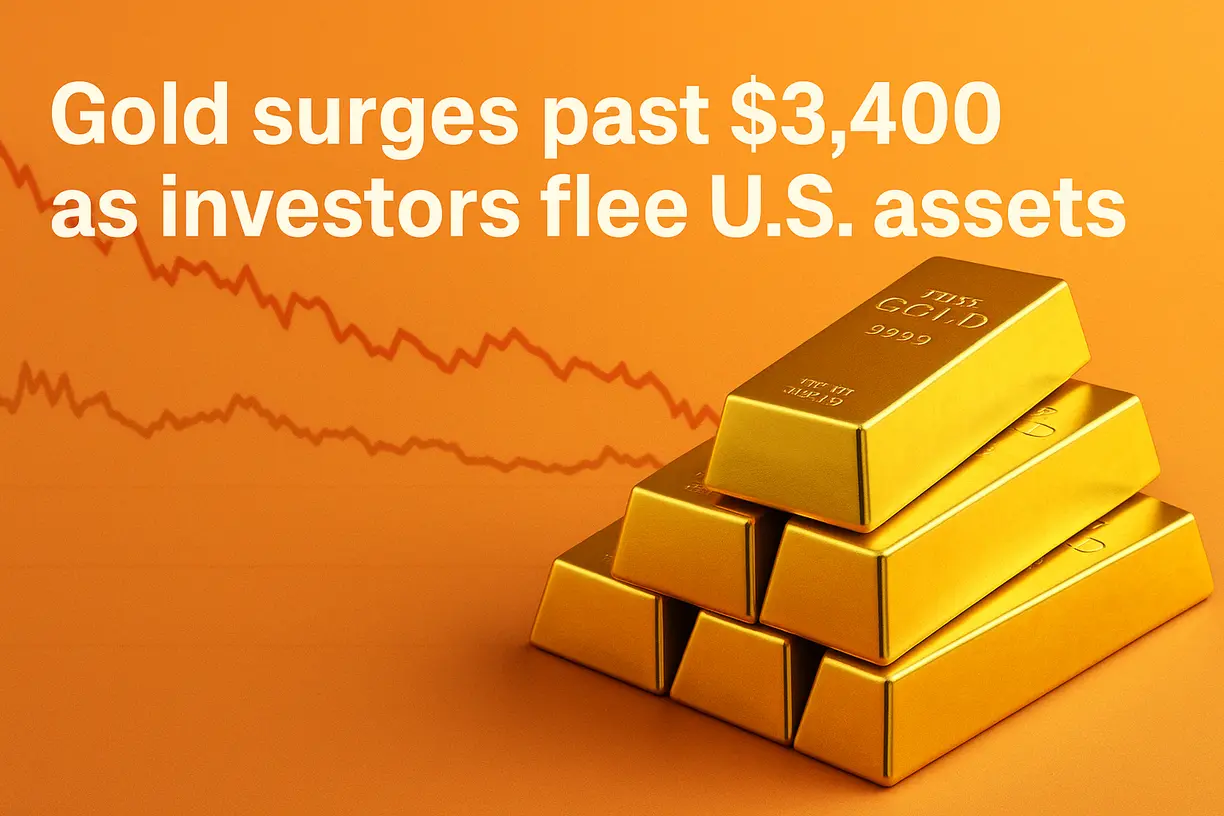 Gold surges past $3,400 as investors flee U.S. assets  teaser image