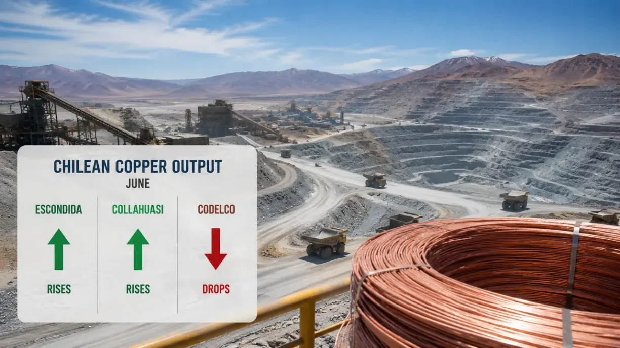 Chilean copper output rises in June at Escondida and Collahuasi, but drops at Codelco teaser image