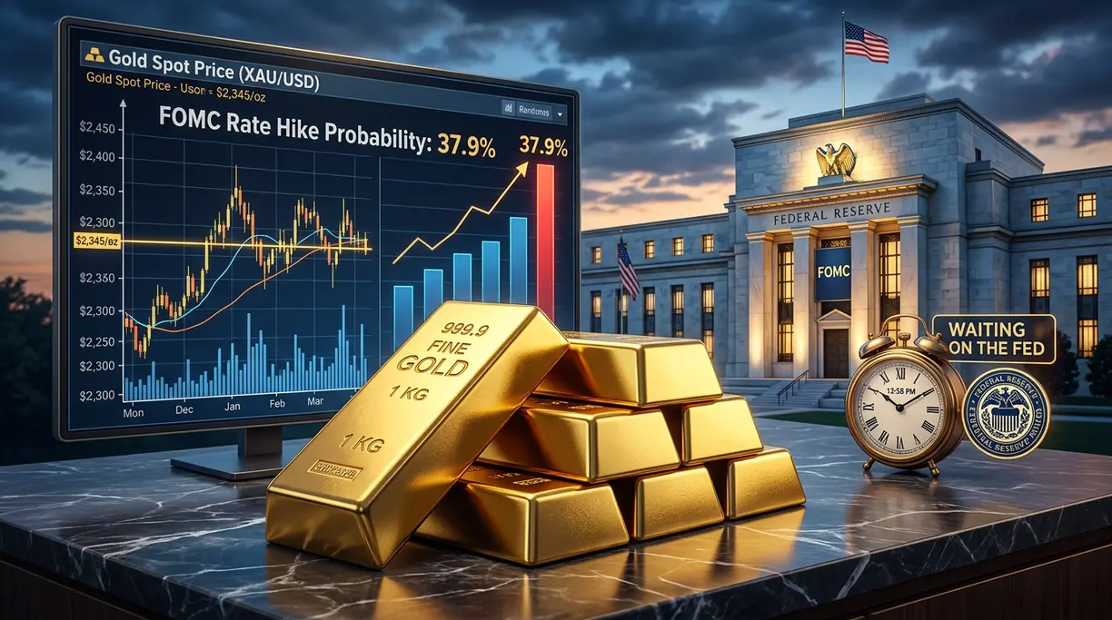 Gold Holds Steady Ahead of FOMC as Rate Hike Probability Climbs to 37.9% teaser image