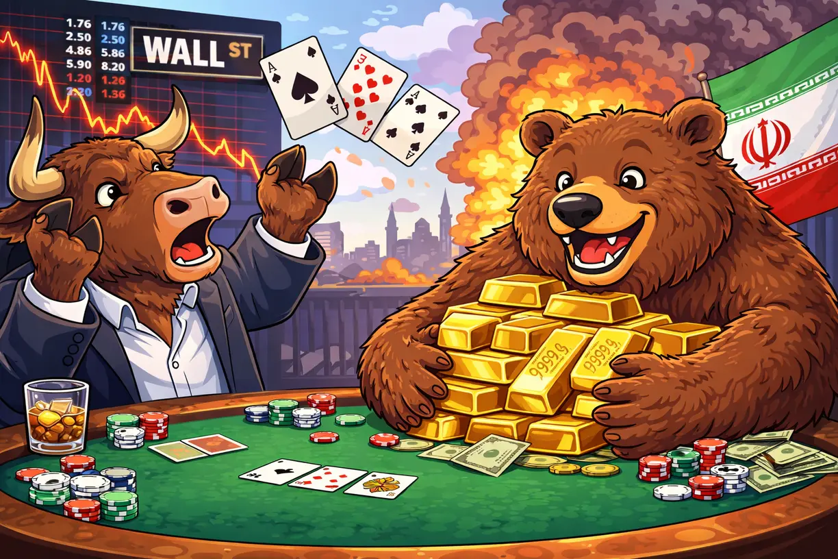 Wall Street folds after gold loses 10% in a week, Main Street turns negative as Iran war escalation looms teaser image