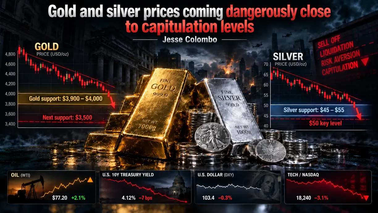 Gold and silver prices coming dangerously close to capitulation levels – Jesse Colombo teaser image