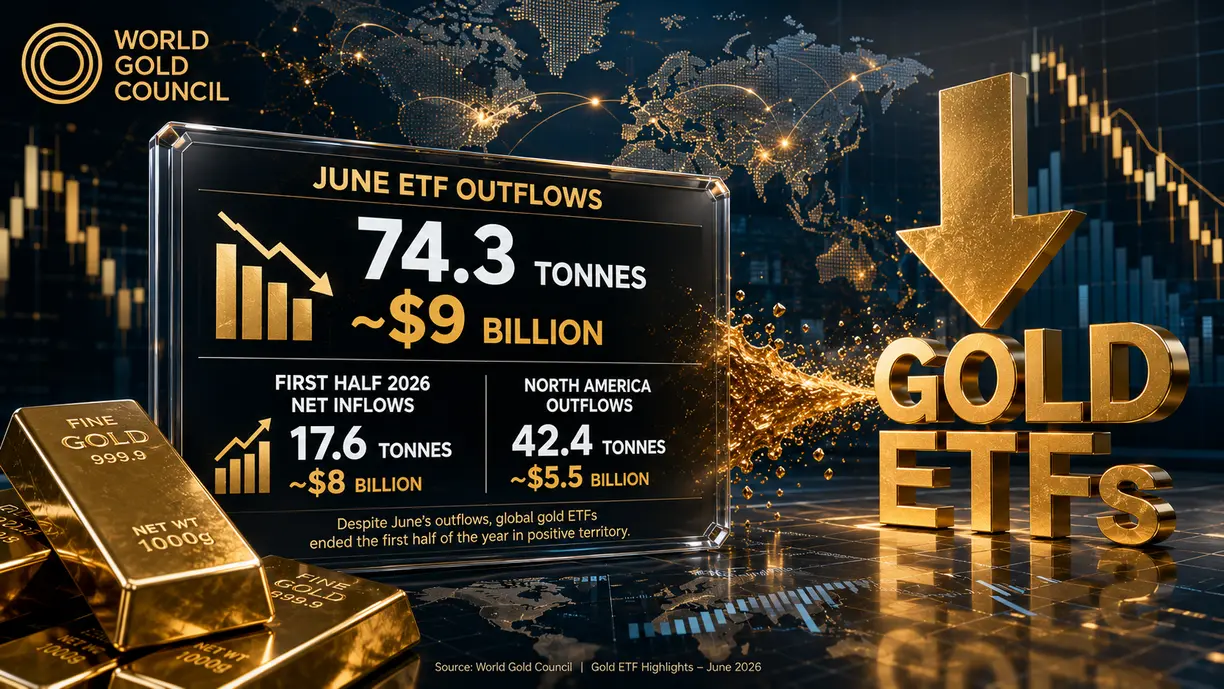 Investors flee gold ETFs in June as hawkish Fed expectations drive liquidation teaser image