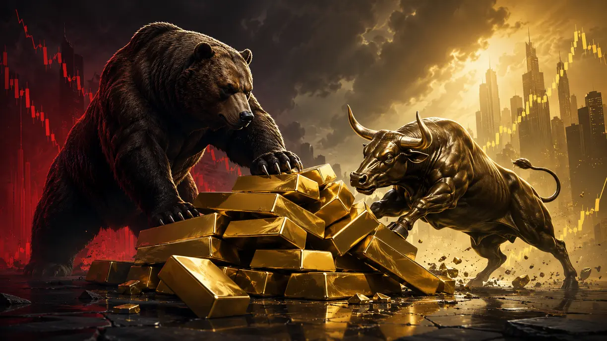 Wall Street bears back in control after the Fed’s hawkish outlook, Main Street leans bullish despite gold’s backslide to $4,200/oz teaser image