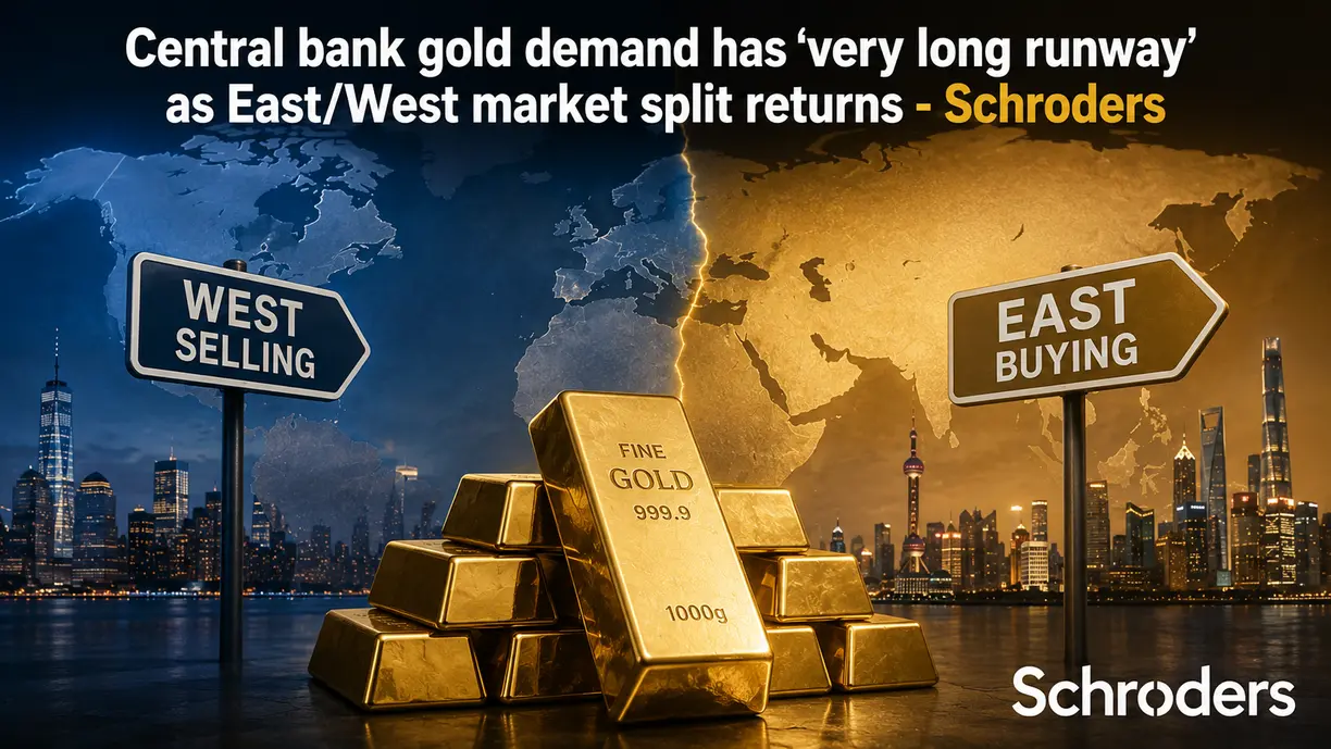 Central bank gold demand has ‘very long runway’ as East/West market split returns - Schroders teaser image