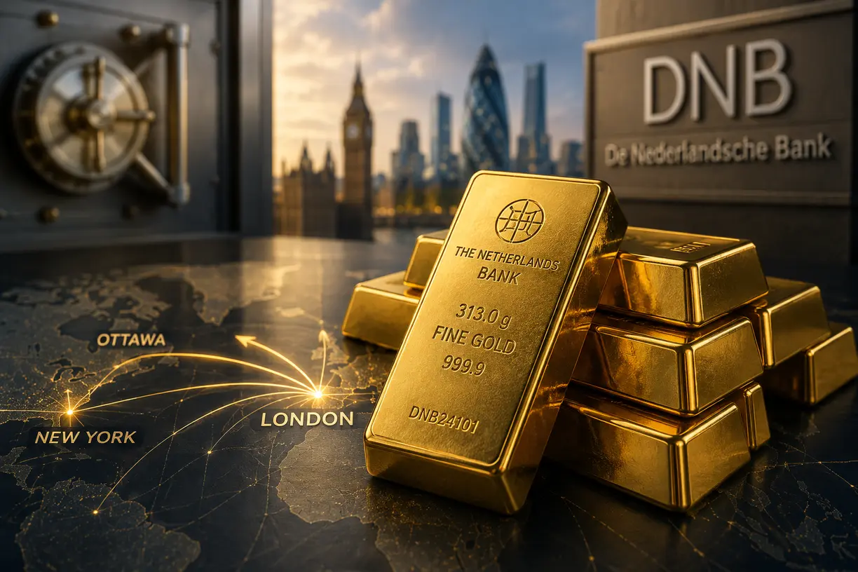 Dutch central bank moves 86 tonnes of gold from U.S., Canada to London teaser image