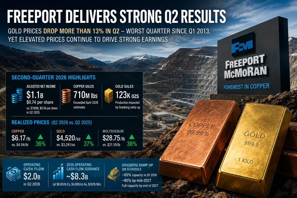 Freeport's gold business shines despite bullion's worst quarterly decline since 2013 teaser image