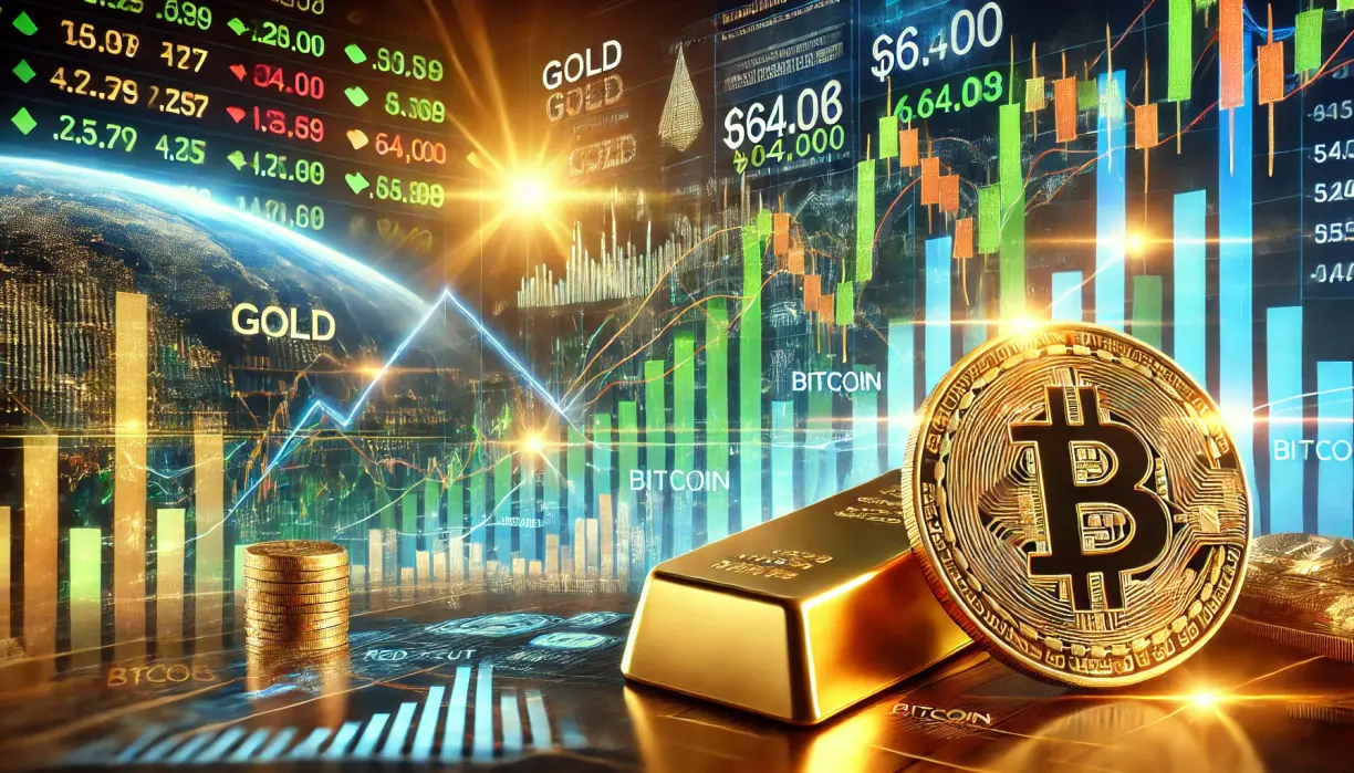 Risk-on rally: Fed rate cut leads to new record highs for stocks and gold, Bitcoin nears $64k teaser image