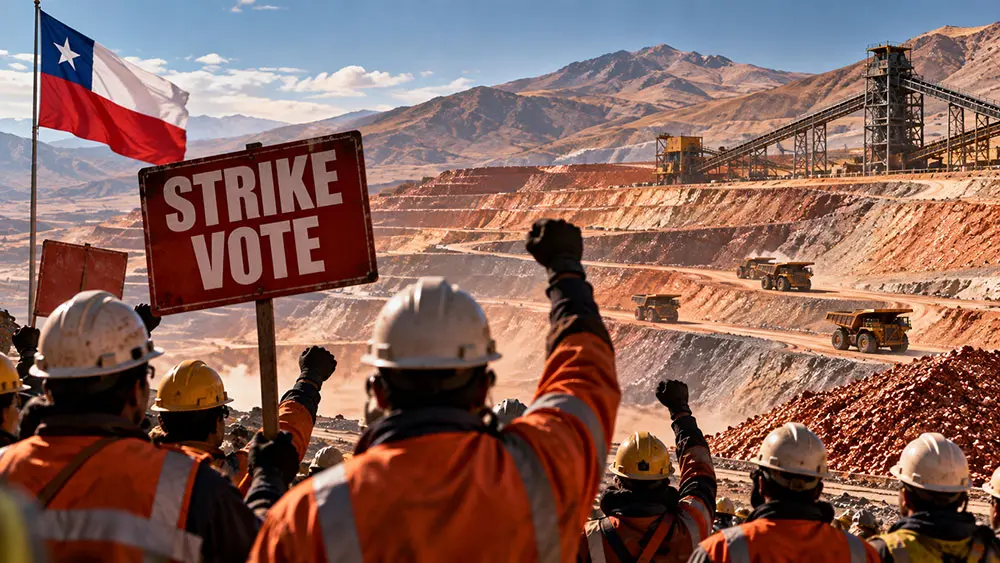 Unions call strike vote at Antofagasta copper mine in Chile teaser image