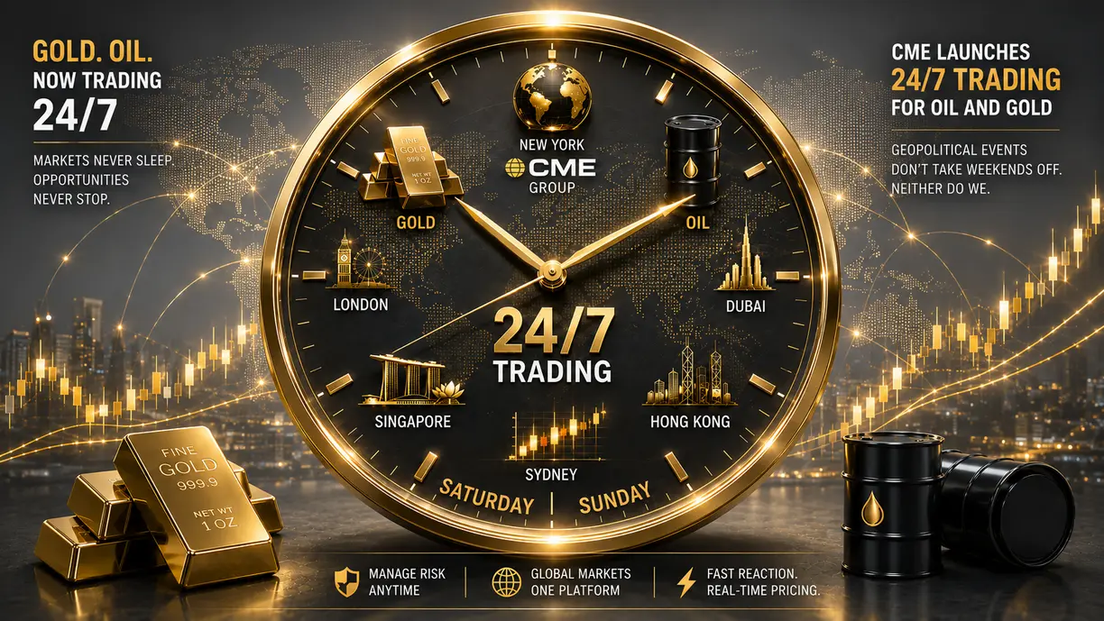 CME to offer 24/7 gold and oil trading teaser image