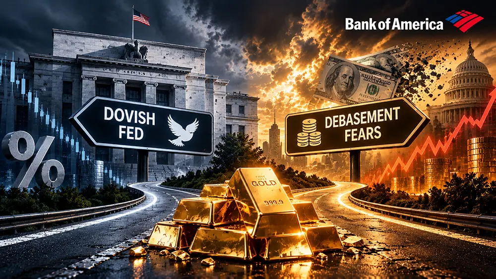 Gold price needs a dovish Fed or renewed debasement fears to reverse its downtrend – Bank of America  teaser image