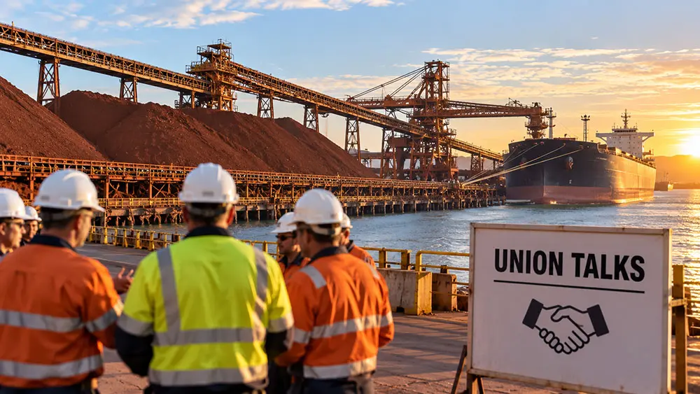 BHP, union talks for Port Hedland iron ore workers to stretch into next week teaser image