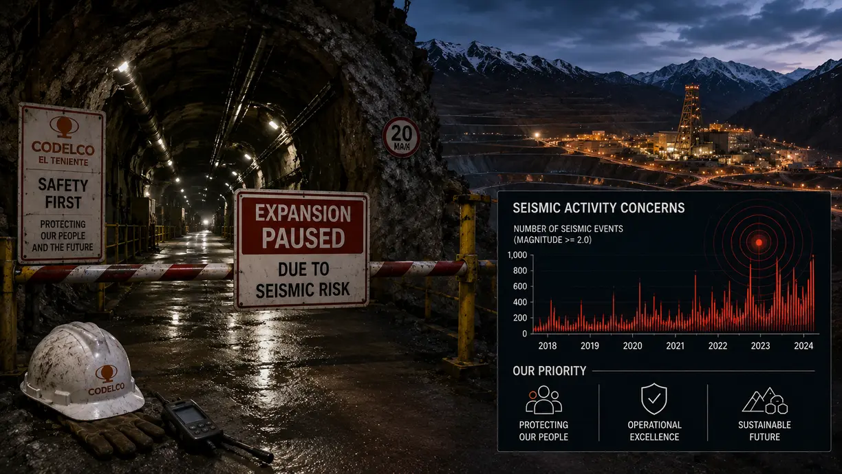 Codelco halts El Teniente mine expansion over seismic risk teaser image