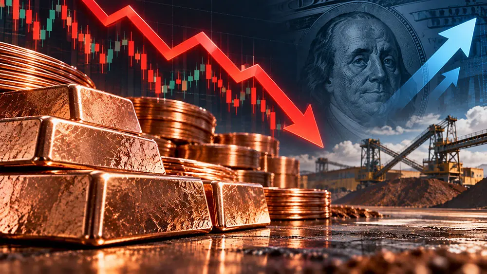 Copper falls from near-record highs on profit-taking and firmer dollar teaser image