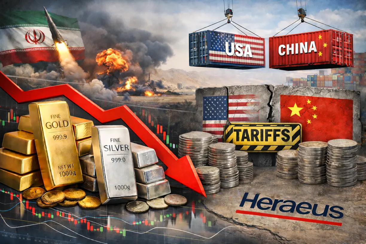 Gold and silver prices have further to fall before reaching the floor, but Iran conflict and tariff uncertainty are supportive – Heraeus teaser image