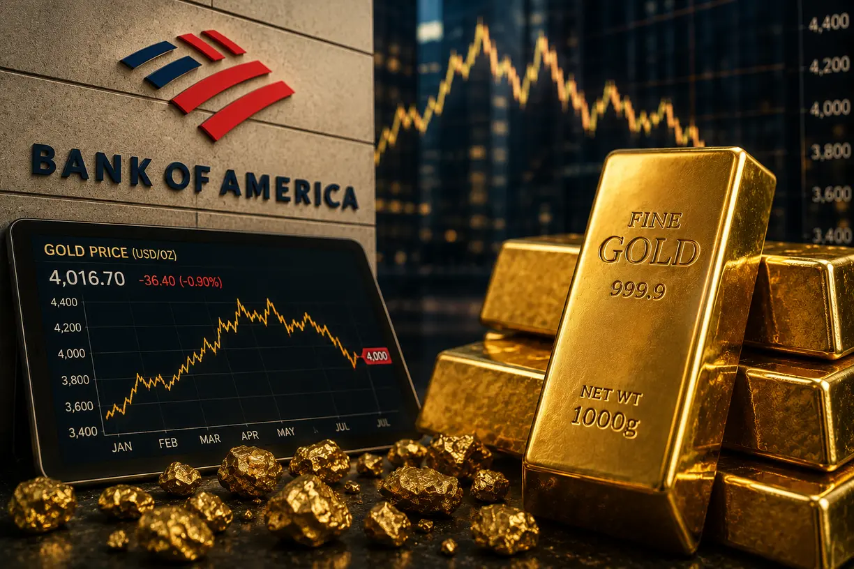 Gold prices can go lower, but Bank of America suggests buying the dip and averaging down teaser image