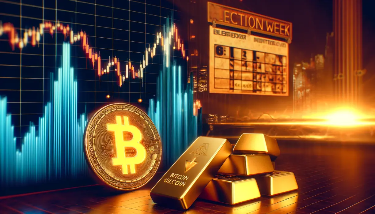 Volatility soars as Bitcoin and gold slip ahead of U.S. election teaser image