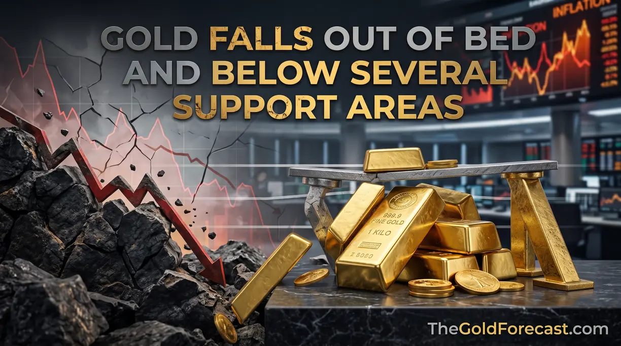 Gold Falls Out of Bed and Below Several Support Areas teaser image