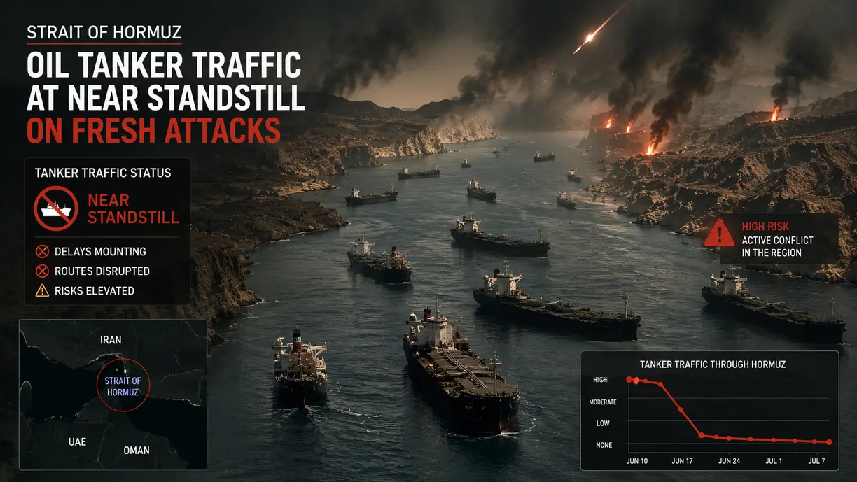 Oil tanker traffic through Hormuz at near standstill on fresh attacks teaser image