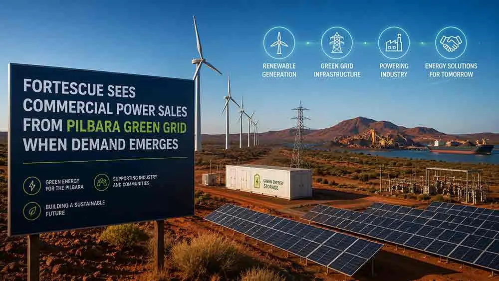 Fortescue sees commercial power sales from Pilbara green grid when demand emerges teaser image