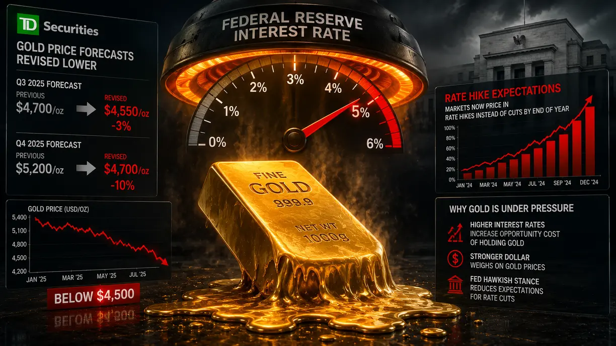 TD Securities cuts H2 2026 gold price forecasts as markets price in Fed rate hike  teaser image