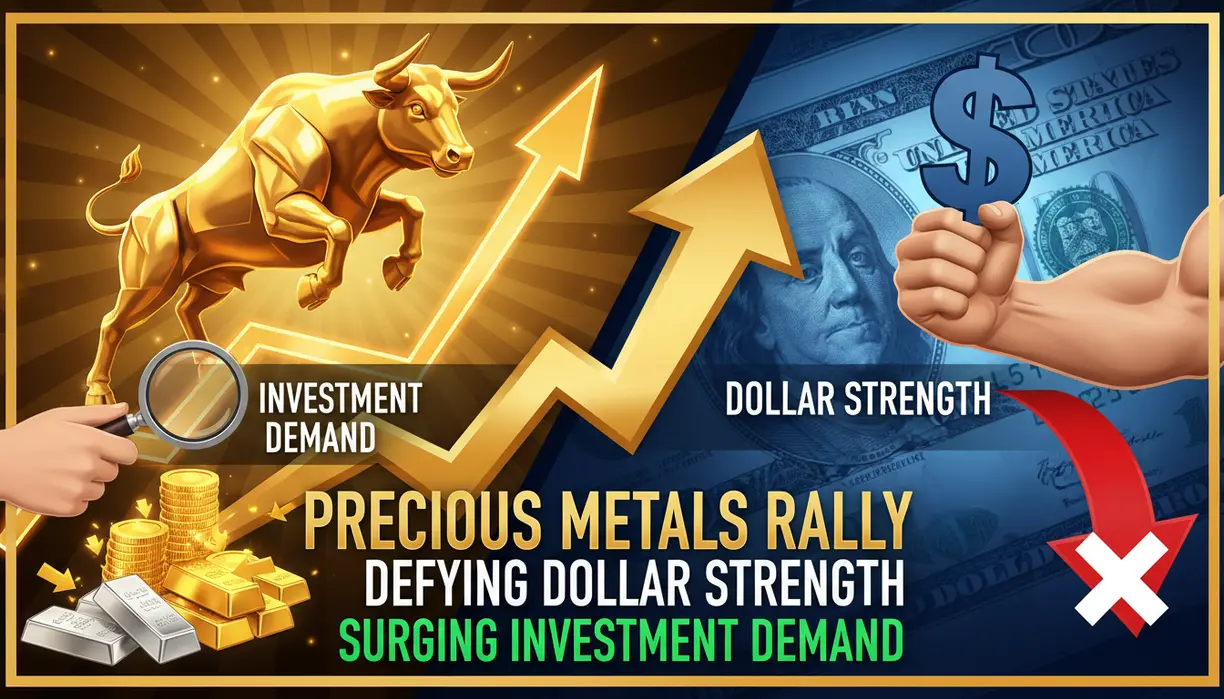 Precious metals rally defying dollar strength with surging investment demand teaser image