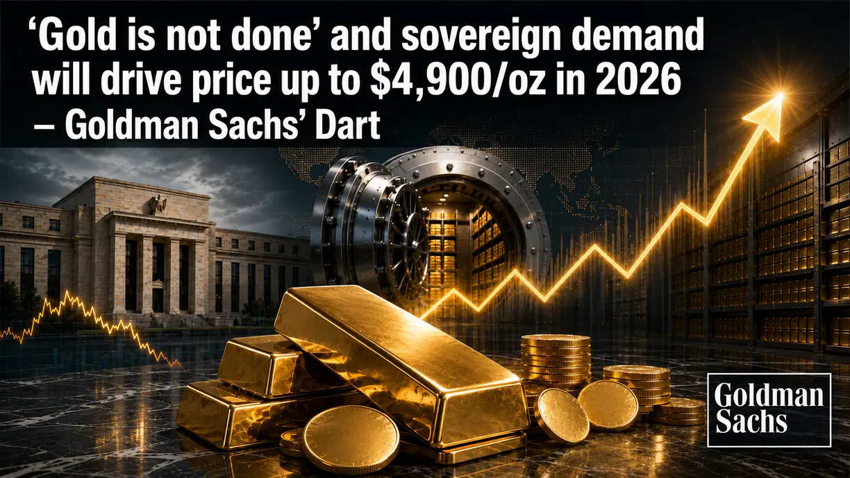 ‘Gold is not done’ and sovereign demand will drive price up to $4,900/oz in 2026 – Goldman Sachs’ Dart teaser image