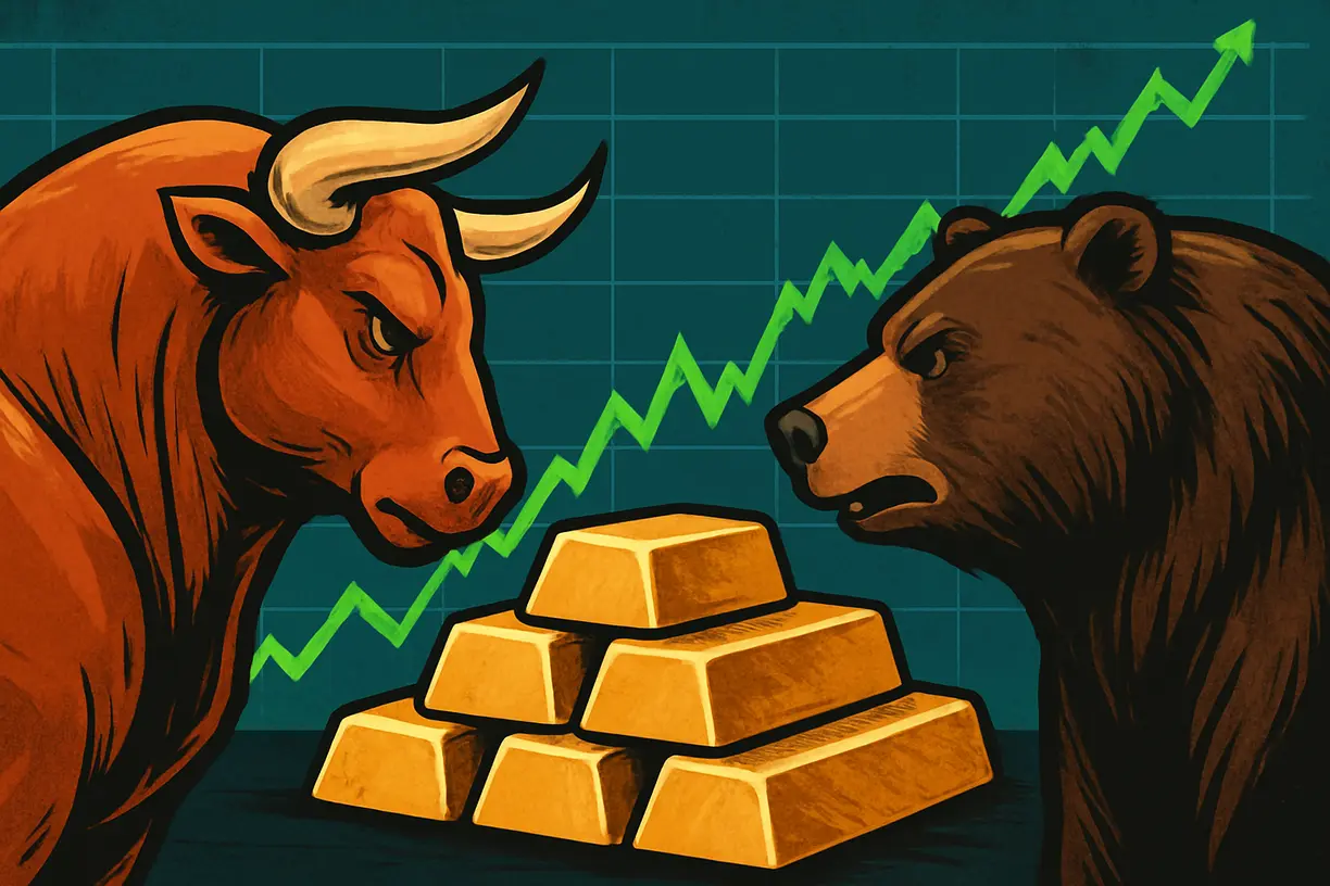 Wall Street bets on gains for gold next week, Main Street maintains a more cautious stance as rate decisions loom teaser image