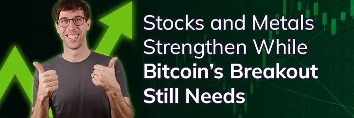 Stocks and metals strengthen while Bitcoin’s breakout still needs confirmation teaser image